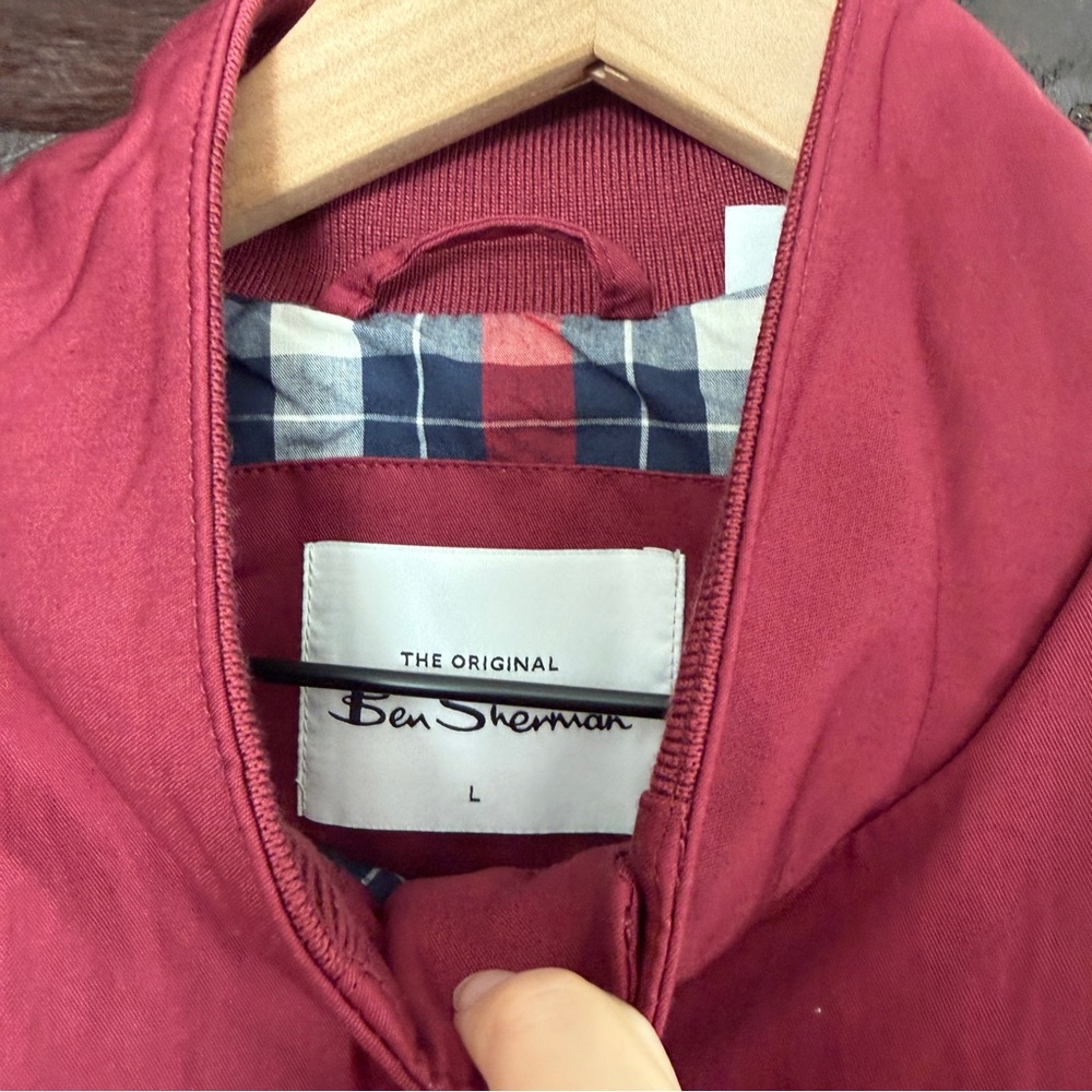 Ben Sherman NEW Men's Burgundy Lightweight Harrington Jacket - Picture 4 of 5